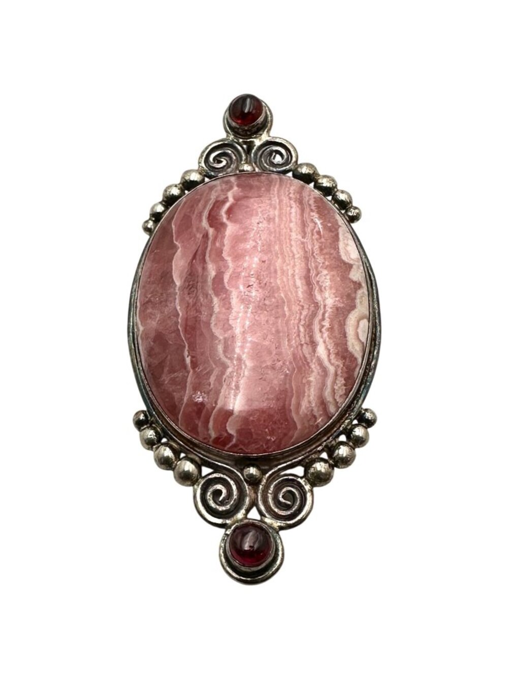 Sajen Garnet Rhodochrosite Sterling silver Pin Pendant